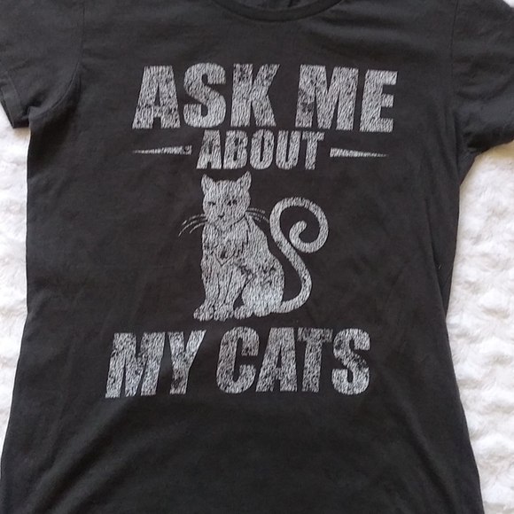Anvil Ask me about my cat gray t-shirt graphic - Picture 2 of 7